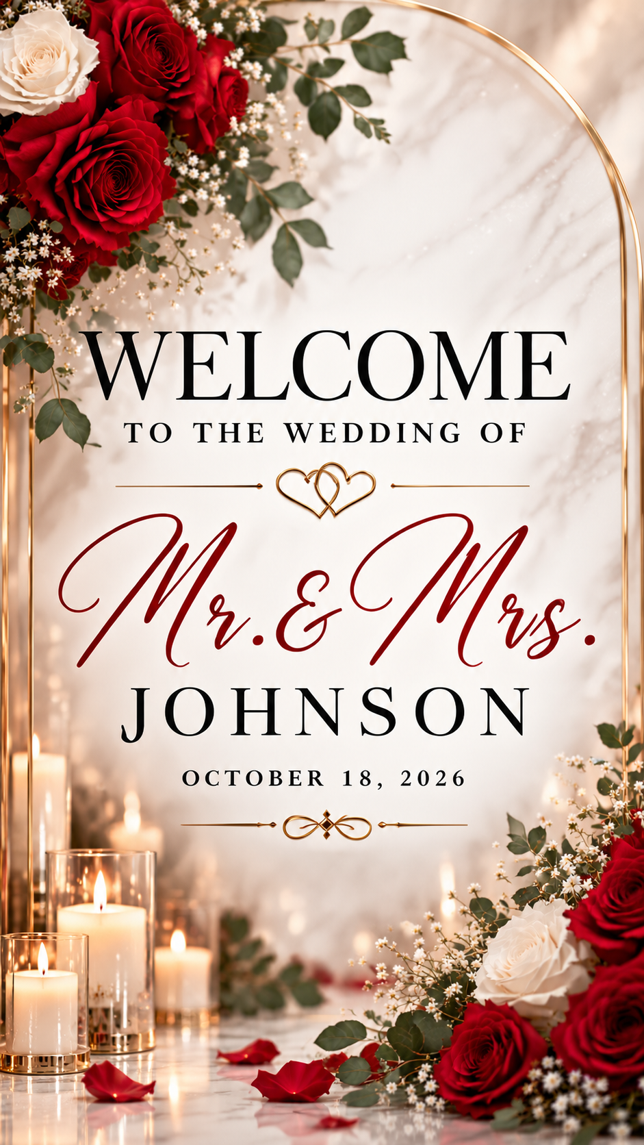 Elegant LED digital poster wedding welcome design